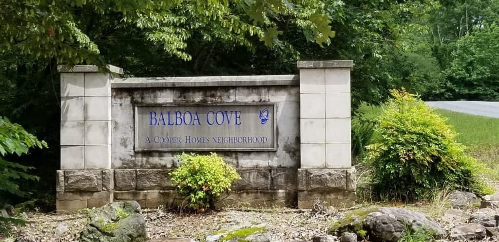 Balboa Cove sign HSV, Arkansas