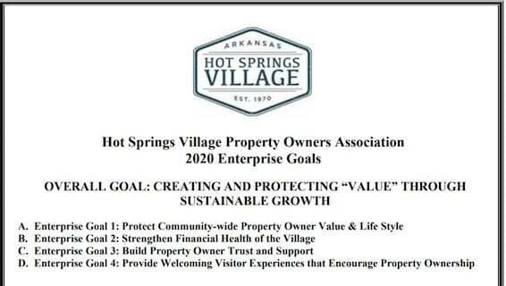 hot springs village poa Enterprise Goals 2020