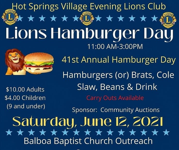 Evening Lions 2021 Hamburger Day Hot Springs Village
