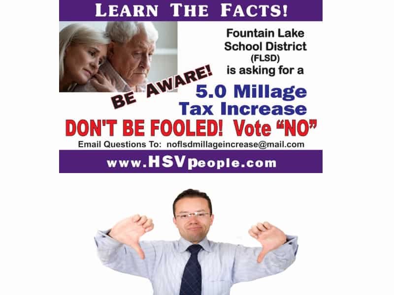 Why the Fountain Lake School District Vote No Billboard is So Important thumbs down
