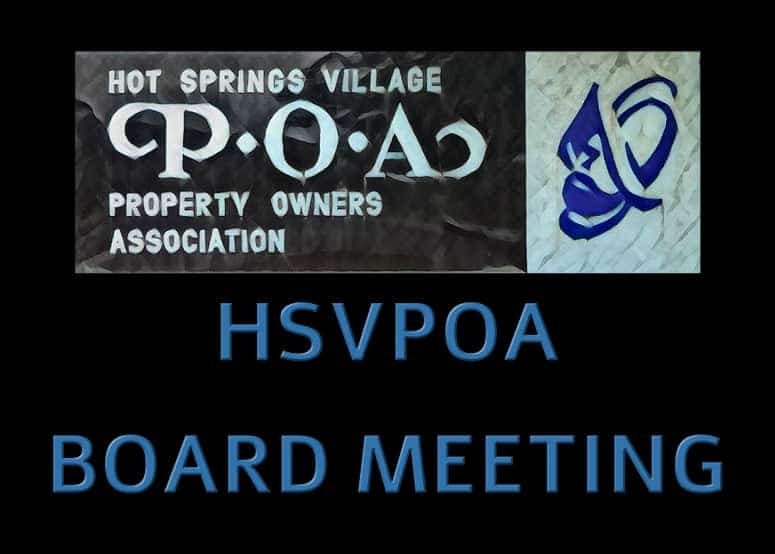 Hot Springs Village POA Board Meeting February 16