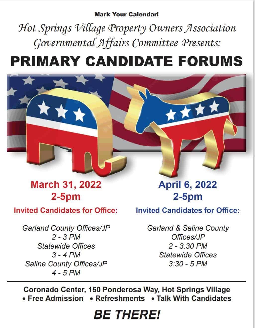 2022 Primary Candidate Forums in Hot Springs Village, Arkansas – Hot ...